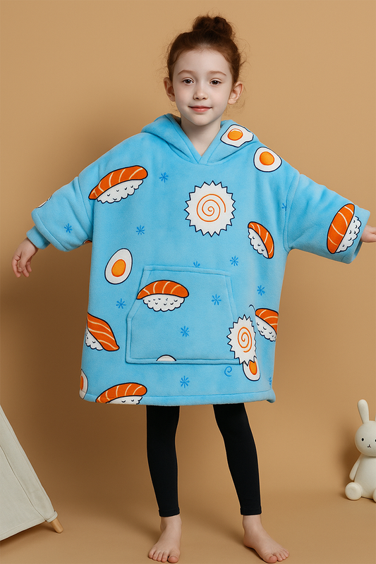 Sweat à Capuche Oversize Sushi - Plaid Enfant